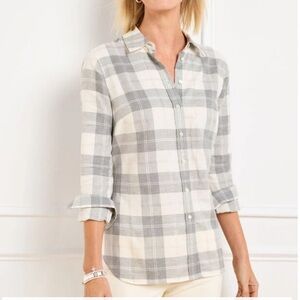 Talbots-METALLIC FLANNEL MODERN CLASSIC SHIRT - CHIMNEY PLAID